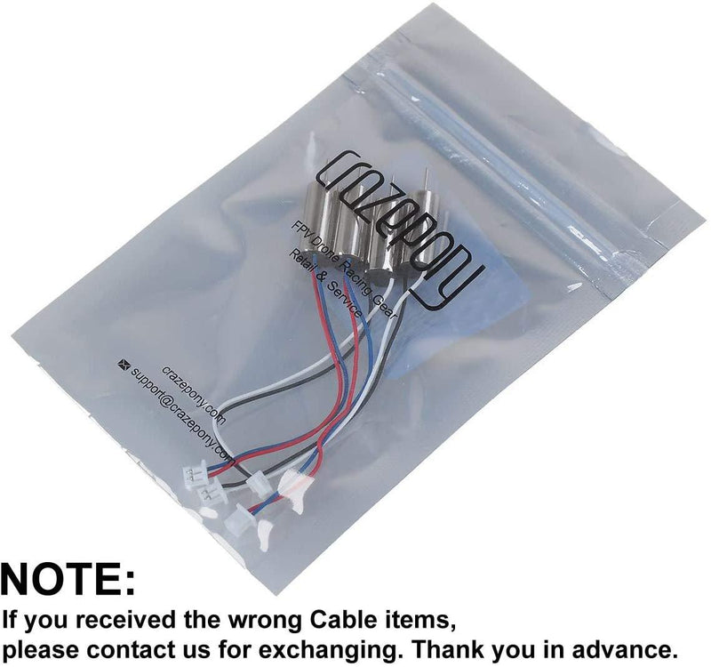 Crazepony 4pcs 6x15mm Motor (Speed: Insane) 19000KV for Blade Inductrix Tiny Whoop Micro JST 1.25 Plug