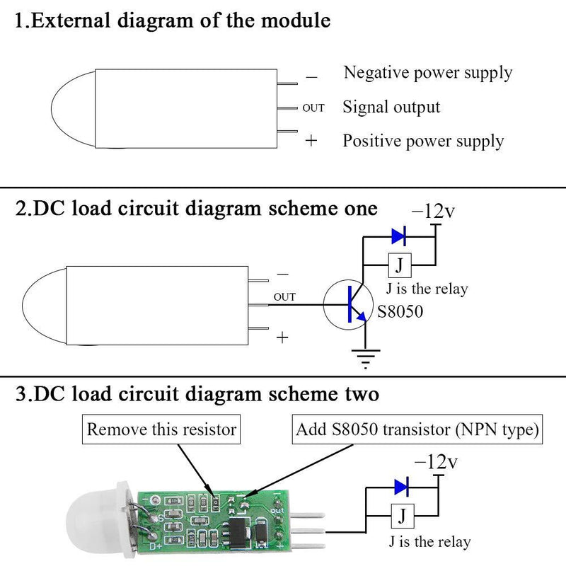 XINGYHENG 5Pcs HC-SR505 Micro Body Sensing Module PIR Motion Detector Switch Module High Power High Efficiency Digital Measurement for Electronic Practice DIY