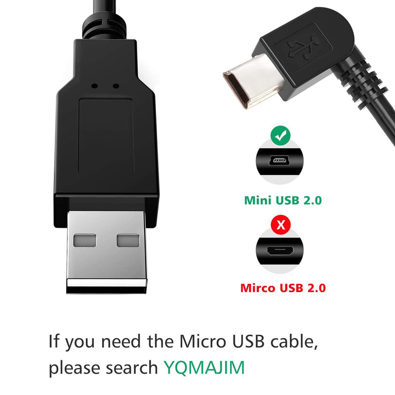 Charging Power Cable for Dash Cam, (11.5 Ft) USB 2.0 to Mini USB Car Vehicle Power Charger Adapter Cord for Garmin Nuvi GPSã€Rearview Mirror Camã€Backup Camera 11.5 Ft
