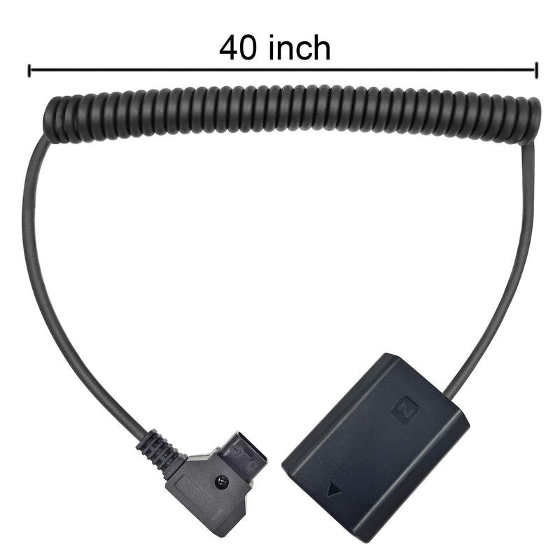 LSYRIA D tap to NP FZ100 Dummy Battery Coiled Power Cable for Sony A6600 A7III A7RIII A7SIII A7RV A7RM5 A7RM4 A9 II A7RIV A7IV A1 A7C FX3 Camera, 40inch