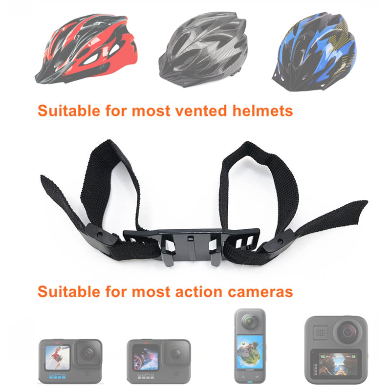 Strap Mount for Gopro for Helmets, Adjustable Mounting Adapter Base with Extesion Rod and Rotating Quick Release Buckle, Suitable for Cycling Bike Vented Helmet, Fit for All Sports Cameras