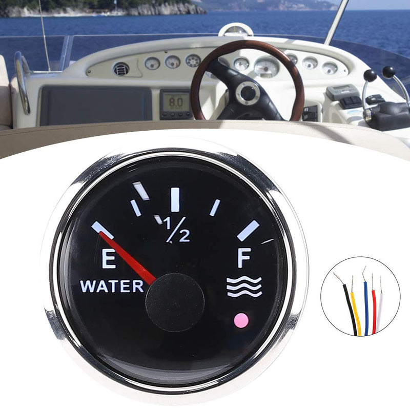 Water tank indicator | 52mm/2" Water Level Indicator 9-30V DC Smart Alarm for Marine Boat RV 0-190 Ohm European Sensor(Black) Black