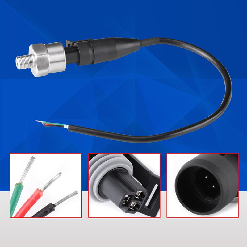 Pressure Transducer 100 PSI 1/8" NPT Thread Stainless Steel Pressure Transducer Sender Sensor for Oil Fuel Air Water 100PSI