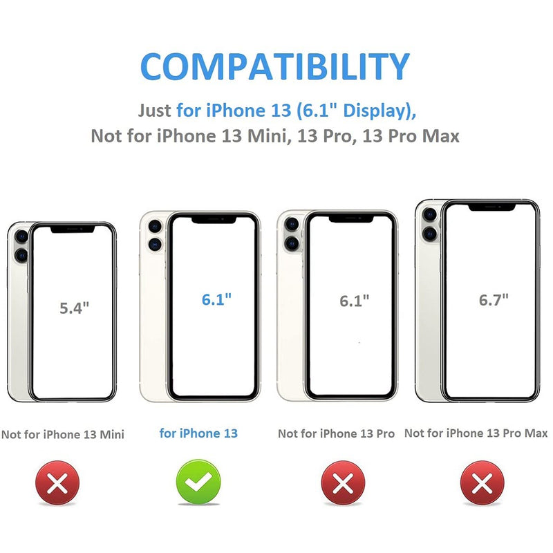 ONETOP Compatible with iPhone 13 Wallet Case with Card Holder, PU Leather Kickstand Card Slots Case, Double Magnetic Clasp Durable Shockproof Cover 6.1 Inch(Black) Black