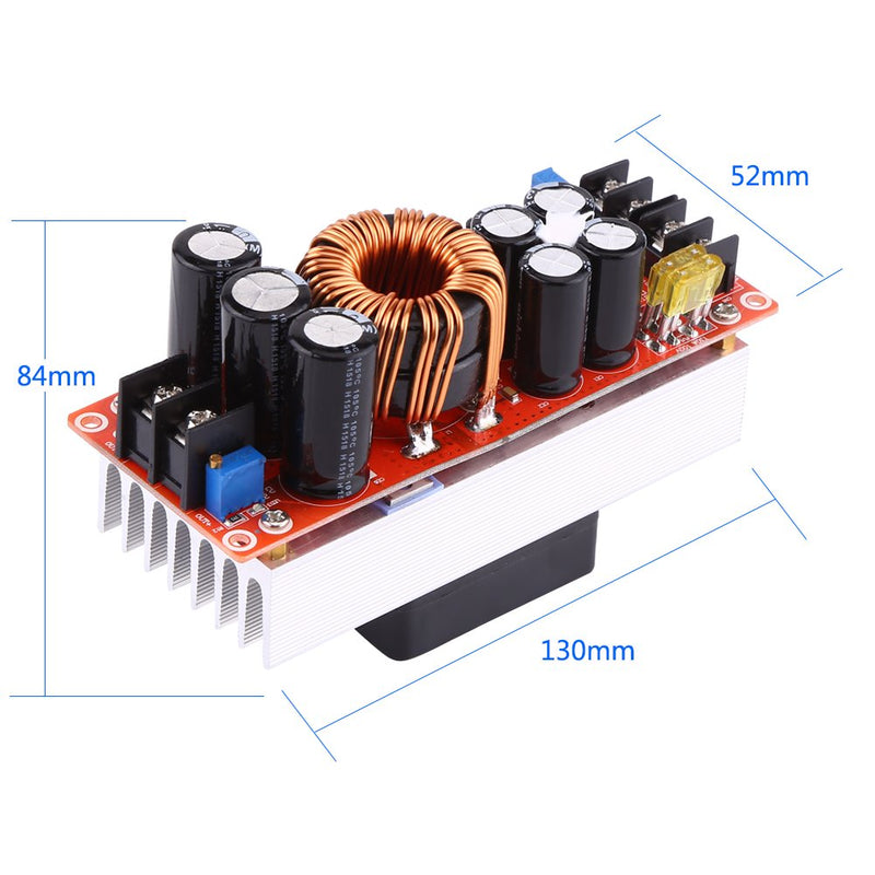 Telituny 1500W Boost Module, Boost Module 30A 1500W DC-DC Boost Converter Step-up Power Supply Module In 10~60V Out 12~90V for LED Motor Electrical Appliances