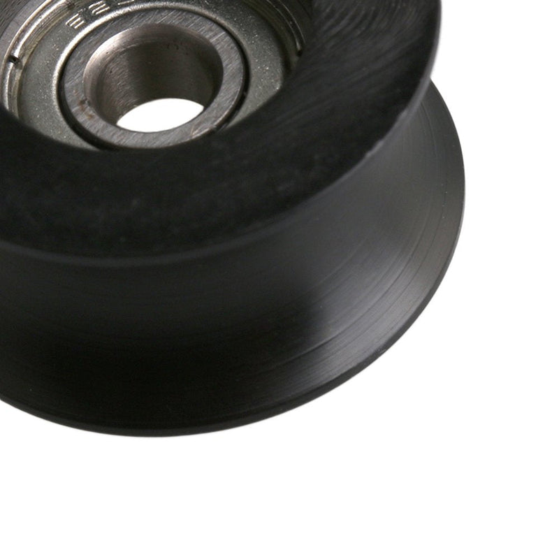 CNBTR 11mm Width 3mm Depth U-Groove Black Plastic Guide Pulley Wheel with Steel Bearing for Max-Load 77kg Pack of 4 5*25*13mm