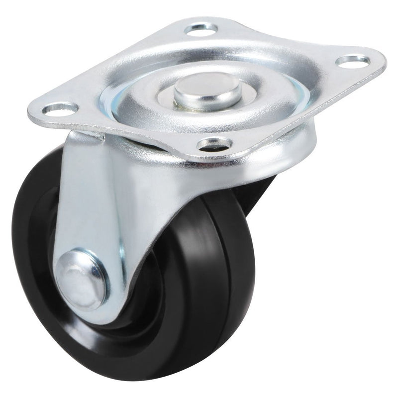 uxcell Swivel Caster Wheels 1.5" Rubber with 360 Degree Top Plate 44LBS Capacity for Furniture Carts Workbench, Black, Pack of 4 1.5 Inch