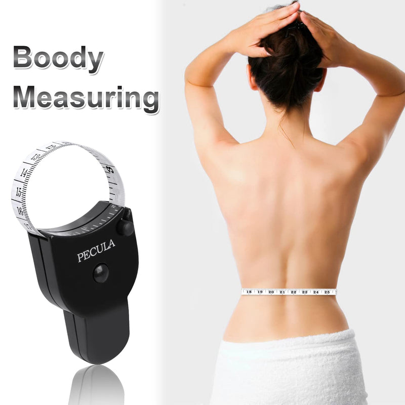 Body Measuring Tape 60 inch, Body Tape Measure, Lock Pin and Push Button Retract, Body Measurement Tape, White