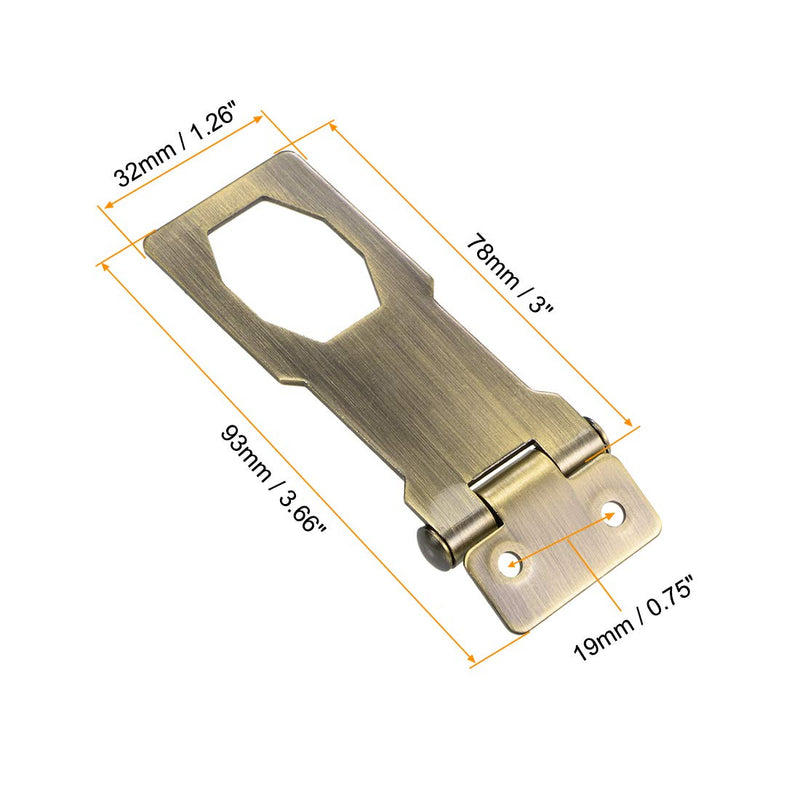 uxcell 3-inch Keyed Hasp Locks Zinc Alloy Twist Knob Keyed Locking Hasp W Screws for Door Cabinet Keyed Different Bronze Tone 3 Inch