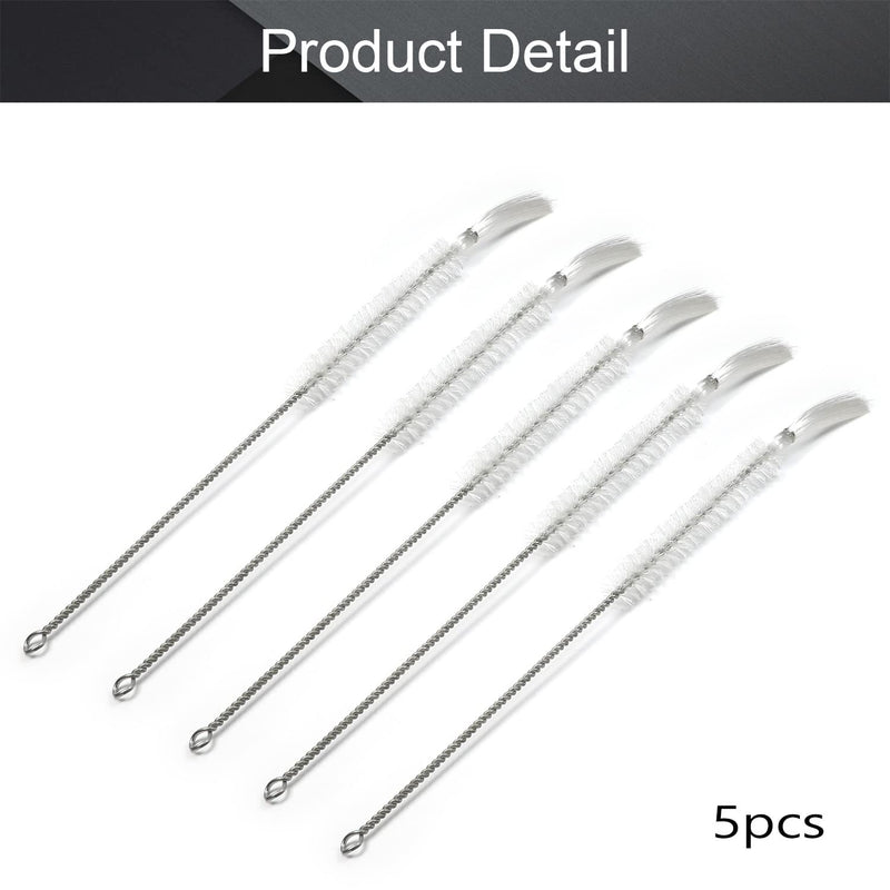 Utoolmart 15mm Dia Twist Handle Nylon Test Tube Brush Bottle Cleaning Brush Cleaner Industrial Brush Straw Cleaning Brush Manual Wire Brush 5Pcs