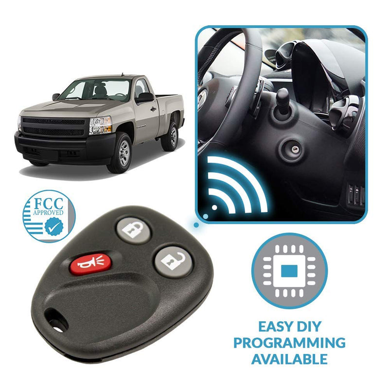 Keyless2Go Replacement for Keyless Entry Car Key Vehicles That Use 3 Button LHJ011-2 Pack