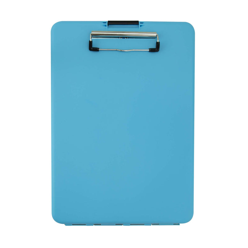 Saunders Sky Blue SlimMate Plastic Storage Clipboard with Low Profile Clip - Portable Mobile Organizer for Home, Office, and Business Use (70204)