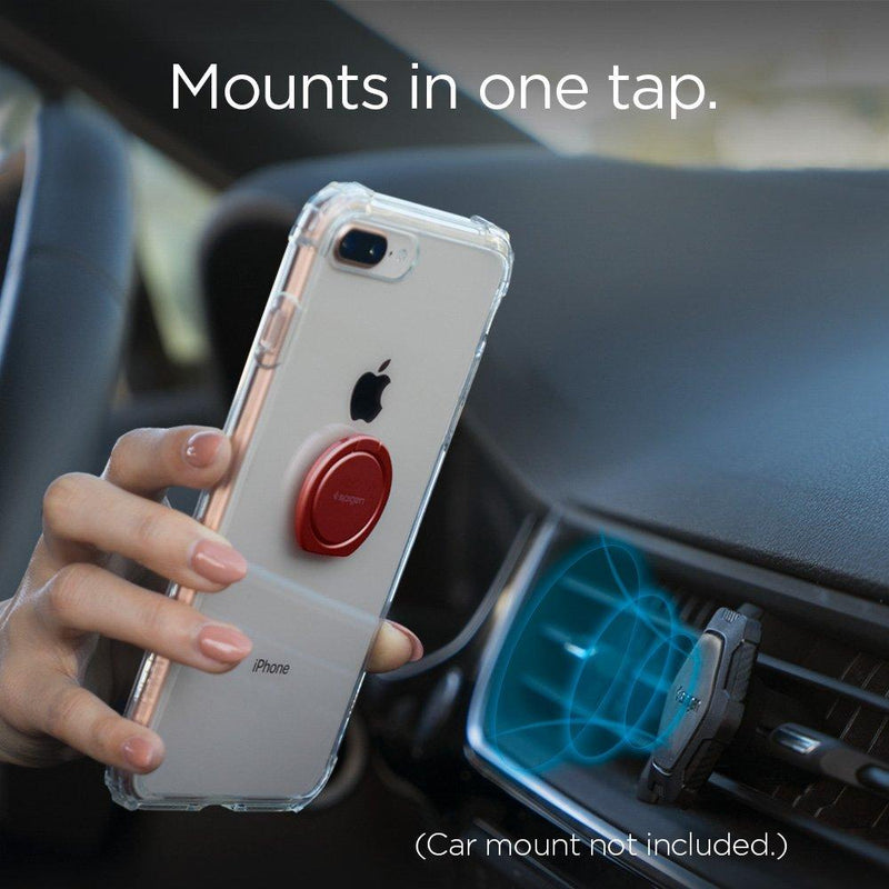 Spigen Style Ring 360 Cell Phone Ring/Phone Grip/Stand/Holder for All Phones and Tablets Compatible with Magnetic Car Mount - Red