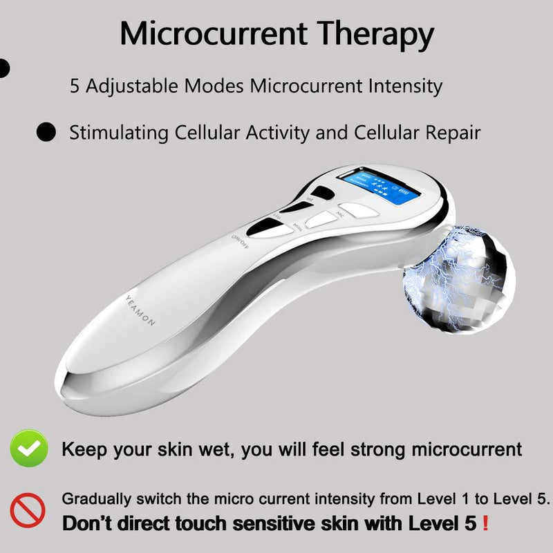 4D Microcurrent Face Massager Roller, Electric Face Lift Beauty Facial Roller Arms Legs Body Massager for Anti Aging Wrinkles, Improve Facial Contour