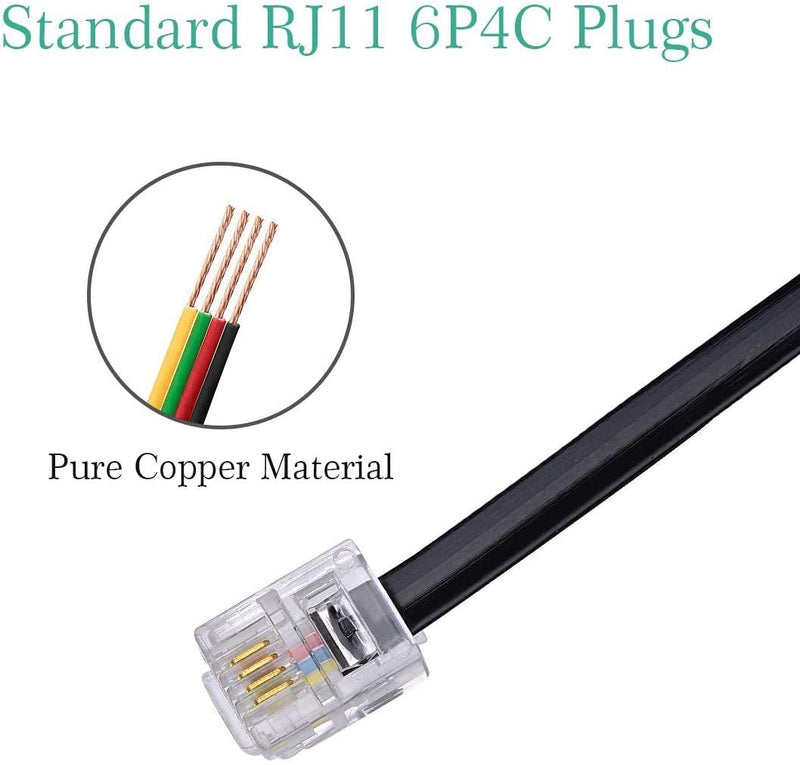 Phone Line Splitter,SHONCO Telephone Splitter,Phone Adapter Cable,with RJ11 6P4C Plugs,Suitable for Telephone,Fax Machine,Black 1