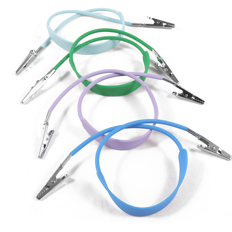 JMU Dental Bib Clips Autoclavable 10 Pcs, Silicone Bib Holder Clips Individually Wrapped Napkin Clips, Green