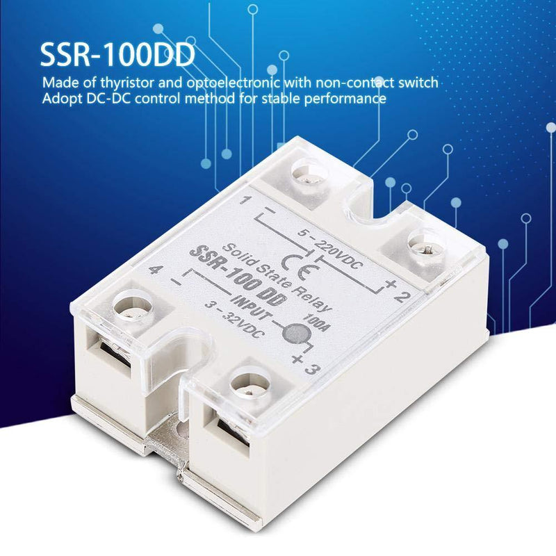 SSR-100, DC-DC Solid State Relay 5-220V DC with Non-Contact Switch, SSR-100 DD