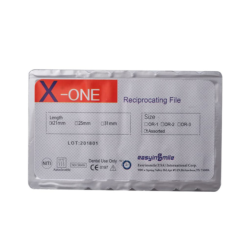 SNAWOP Dental Endo Files 3PCS X-One Gold Reciprocating Rotary Niti File for Endodontic Root Canal Treatment (31MM Assorted) 31MM Assorted