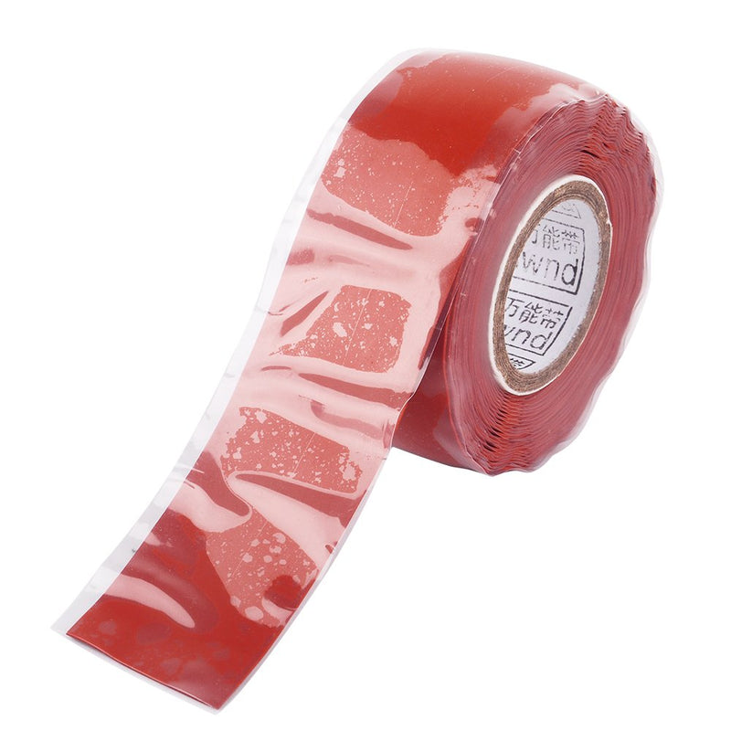 Self-Adhesive Silicone Tape Waterproof Silicone Rubber Adhesive Repair Tape Bonding Wire Hose Silicone Self Fusing Tape, Red