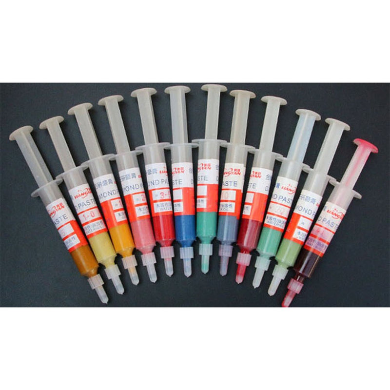 Healifty 12 pieces diamond paste diamond grinding paste diamond polishing lapping paste polishing paste compound syringes