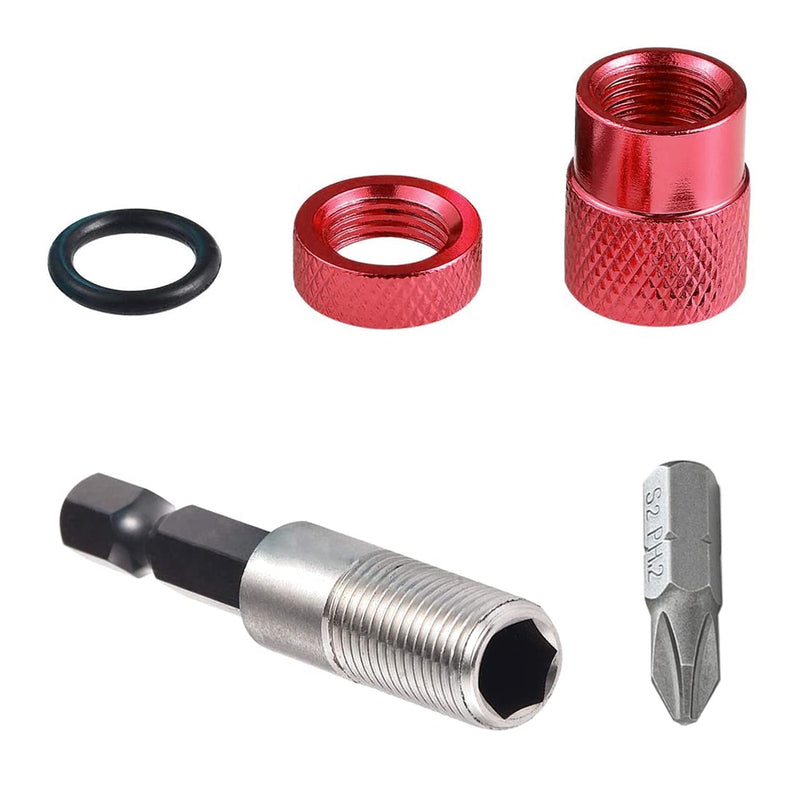 SeonFook 2 PCS Magnetic Bit Holder with Phillips PH2 Screwdriver Bits, 1/4 Inch Hex Shank Driver Bits Adjustable Depth Screw Holder Drywall Screw Bits Setter Dimpler [60mm]