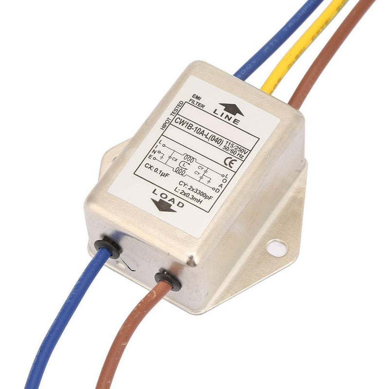 EMI Filter 125V 250V Single Phase Filter EMI Power Filter Electromagnetic Interference Filter CW1B-10A-L