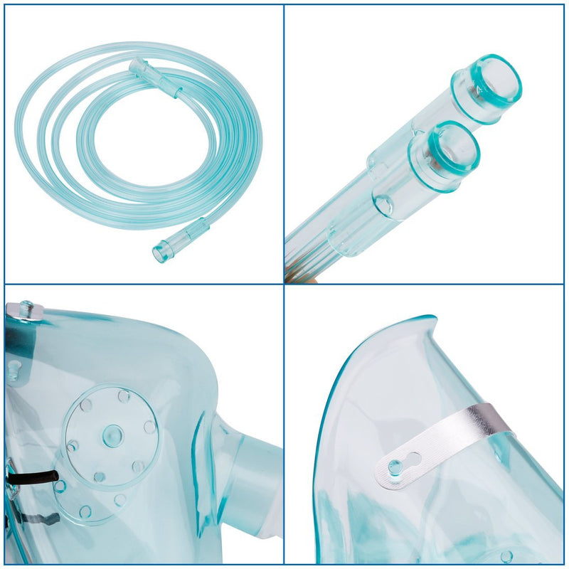 Adult Europe Standard Oxygen Mask with 6.6' Tubing and Adjustable Elastic Strap - 3 Packs - Size L+ Size L+(adult Europe)