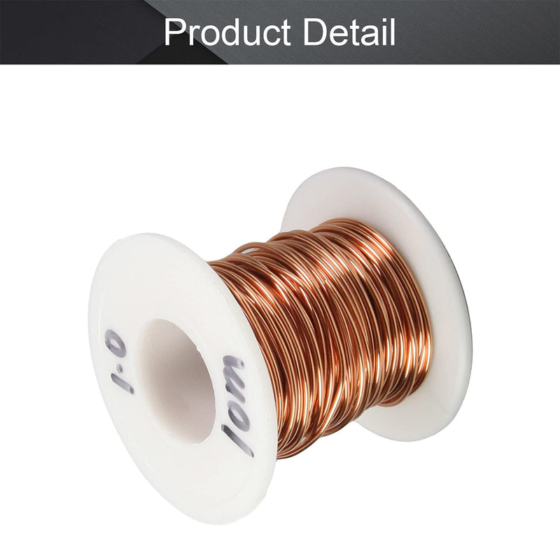 Fielect 1mm Inner Dia Magnet Wire Enameled Copper Wire Winding Coil 32.8Ft Length QA-1-155 2UEW Model Widely Used for A Variety of Motors 1.00mm Inner Dia 32Ft Length