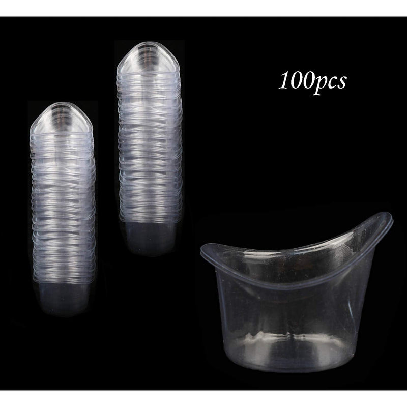 YouU 100 Pcs Non Sterile Disposable Plastic Eye Wash Cups Portable Disposable Measuring Cup 5ml Eye Flush Cleaning Cups Vials for Storage or First Aid Kit Use
