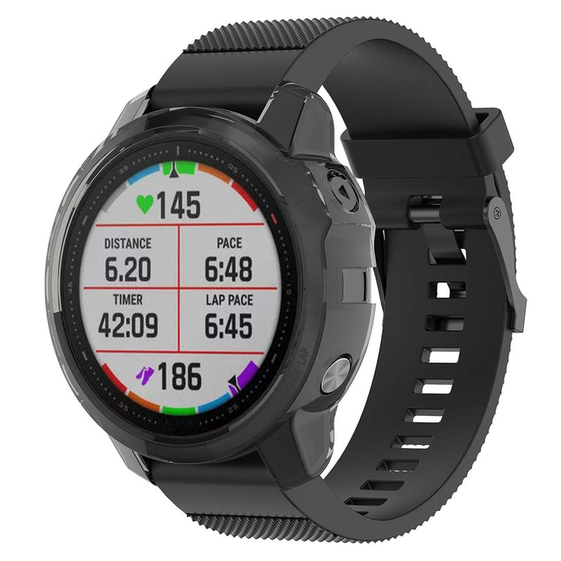 Disscool TPU Case Cover for Garmin Fenix 6S, Soft Anti Drop TPU Protective Case Cover Skin for Garmin Fenix 6S(TPU Black)