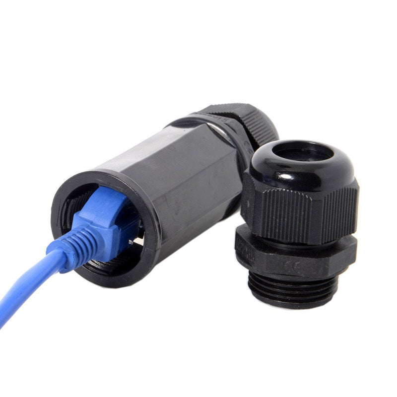 Cablecc Locking Waterproof CAT6 RJ45 Female to Female LAN Ethernet Network Extension Adapter Coupler