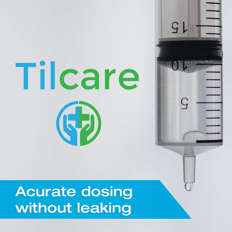 3ml Oral Dispenser Syringe with Cover 100 Pack by Tilcare - Sterile Plastic Medicine Droppers for Children, Pets & Adults – Latex-Free Medication Syringe Without Needle - Syringes for Glue and Epoxy