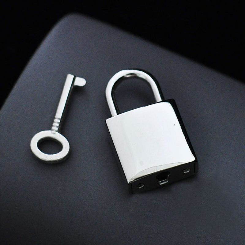Mini Metal Lock - Zinc Replacement Unfading Silver Pad-Lock with 3 Keys of Hiplaygirl (Square) silver - 1 set