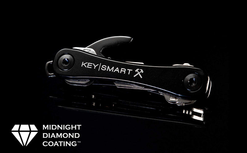 KeySmart Rugged - Multi-Tool Key Holder with Bottle Opener and Pocket Clip (up to 14 Keys, Midnight Diamond)