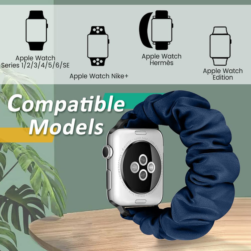 Fimpressiont 10 Packs Compatible with Apple Watch Bands Scrunchies 38mm 40mm 41mm 42 mm 44mm 45mm Women Girls Cute Cloth Pattern Printed Fabric Wristbands Straps Band for iWatch Series 8/7/6/5/4/3/2/SE 38mm/40mm/41mm-Small