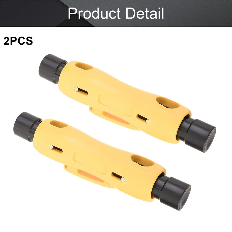 Utoolmart RG6 RG11 Coaxial Cable Stripper, Double Ended Coax Stripping Wire Cutter for RG7/11 and RG59/6 or RG6 2Pcs
