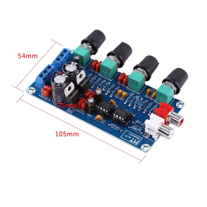 Digital Amplifier Board, HiFi OP-AMP Audio Amplifier Board NE5532 Preamplifier Volume Tone Control Assembled Board