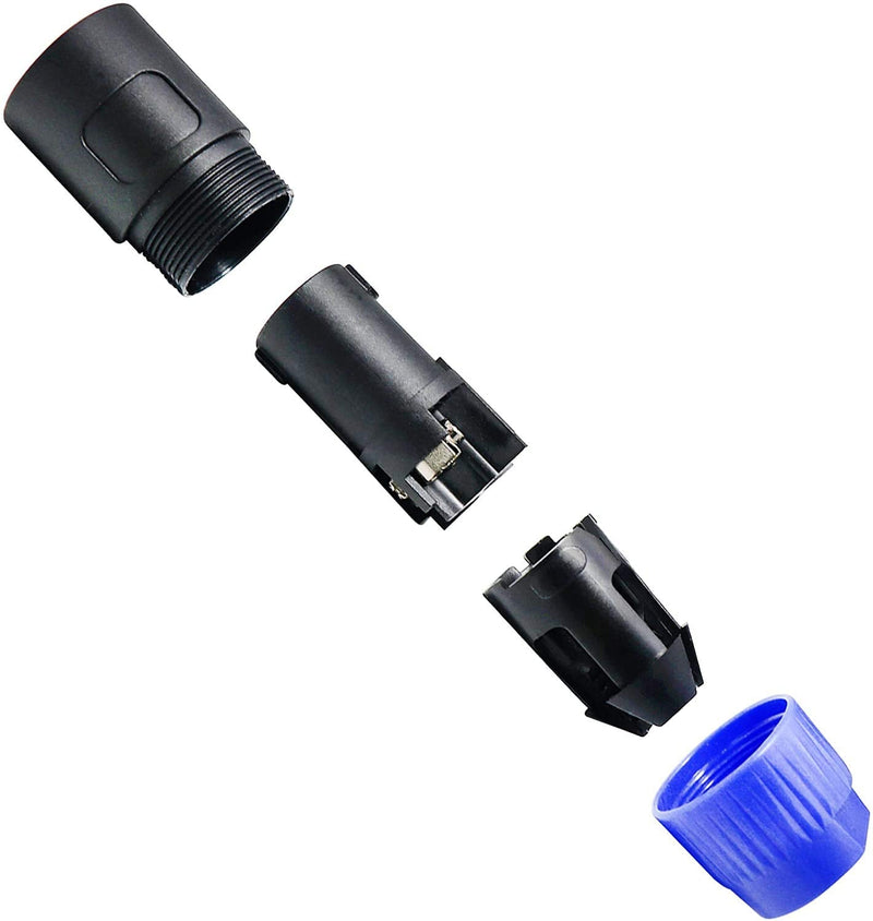 bnafes NL4FC speakon Cable Amplifier Connector, Audio Speaker Plug Twist Lock 4 Pole Speaker Plug Compatible with Neutrik Speakon NL4FC, NL4FX, NLT4X, NL2FC - 2 PCS