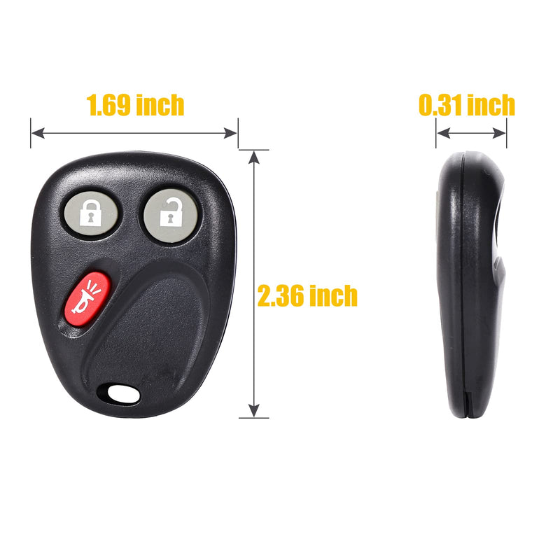 OGATOO Key Fob Replacement Fits for 2002-2009 Chevy Trailblazer, 2002-2009 GMC Envoy, 2003-2007 Isuzu Ascender, 2004-2007 Buick Rainier, 2002-2004 Oldsmobile Bravada, 3 Btn #15051014 Car Remote Set 1