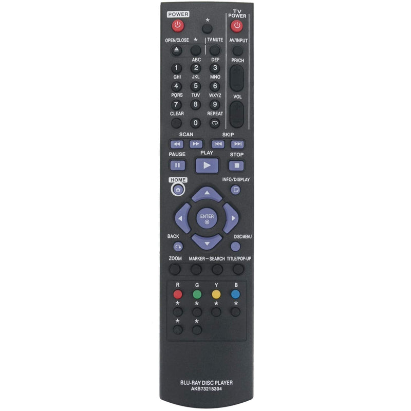 AKB73215304 Replacement Remote Control fit for LG Bluray Disc Player BD630 BD640 BD651DN BD651N BD640C