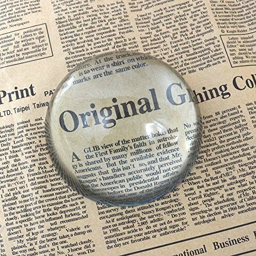 3.9" Magnifying Glass Dome Paperweight Photography Decoration 5X Optical Magnifier Reading Aid for Reading Blueprints Maps