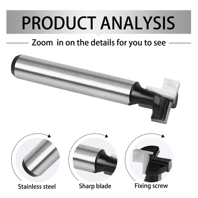 flintronic cutter shaft, 3-piece cutter set, cutter for router, milling tool set, groove cutter, 8 mm cutter shaft cutter router, router cutter, t groove cutter, woodworking tool bit 3 pieces - black