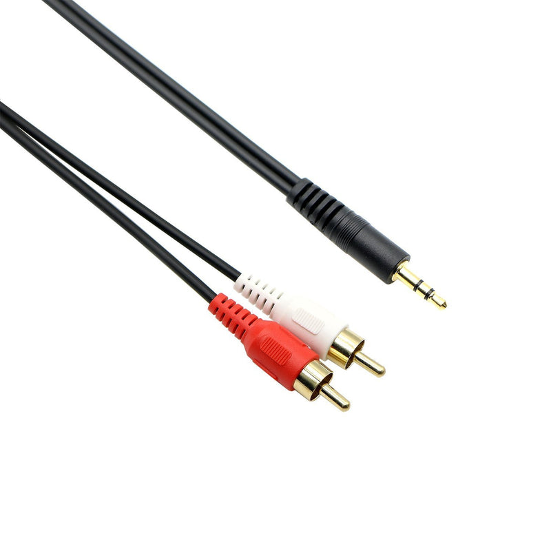 Pasow 3.5mm Stereo Male to 2RCA Male (Right and Left) RCA Audio Cable (30 Feet)