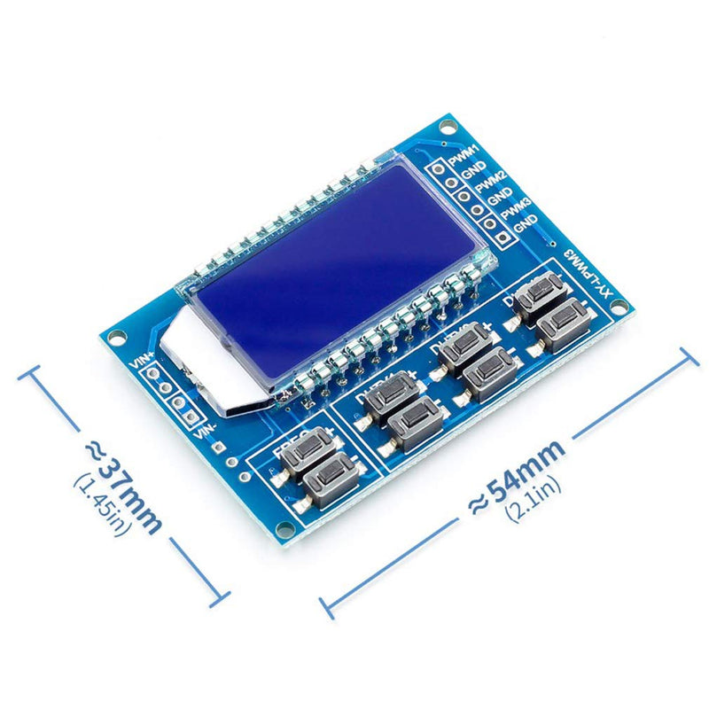 HiLetgo 2pcs 3 Channel PWM Pulse Generator Signal Generator Module Adjustable Frequency Square Wave Rectangular Wave Signal Generator Duty Cycle with LCD Display 1Hz-150Khz