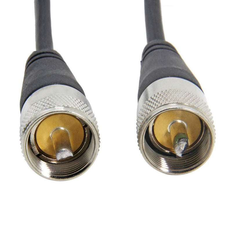 CB Radio Cable, PL259 Jumper, 3FT(1m) RFAdapter PL-259 UHF Male to Male Connector Coax RG58 Cable, 50 Ohm Low Loss for Radio Antenna 3FT(1m)