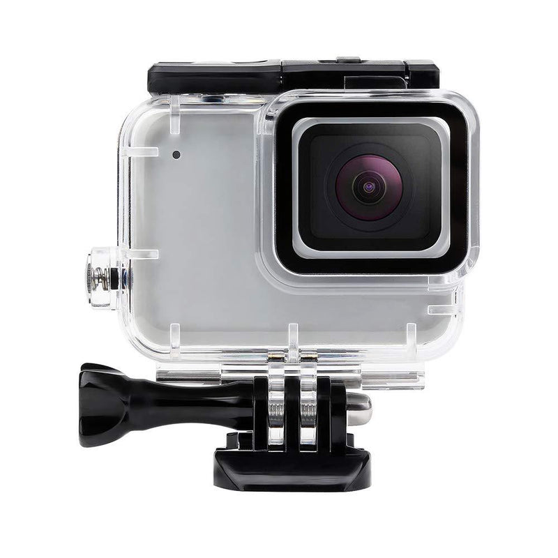 FitStill Waterproof Housing Case for GoPro Hero 7 White & Silver, Protective 45m Underwater Dive Case Shell with Bracket Accessories for Go Pro Hero7 Action Camera 【Double LOCK】 Hero 7 White/Silver Dive Case