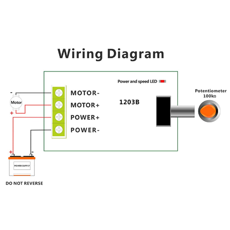 Greartisan 6V-28V 3A DC Motor Speed Controller PWM Variable Speed Regulator Governor Switch 1203B with Speed Control Knob DC 6-28V 3A