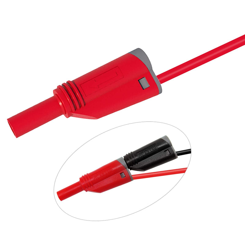 Goupchn 5PCS Banana Plug Silicone Test Leads 4mm Fully Insulated Safety Shrouded Stackable Banana Plug Soft Wire Extension Cable for Multimeter