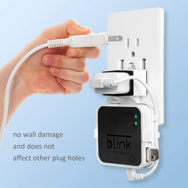 Outlet Wall Mount and 64GB USB Flash Drive for Blink Sync Module 2,Simple Mount Bracket Holder for All-New Blink Outdoor Blink Indoor Home Security Camera with Easy Mount Short Cable