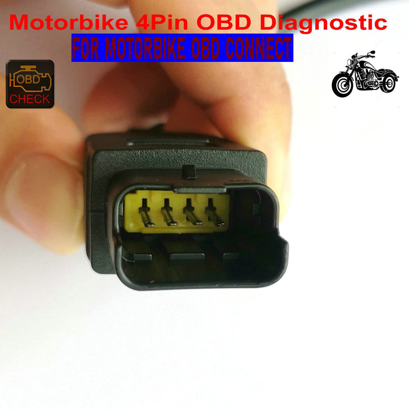 Motorbike OBD 4 Pin Diagnostic Adapter, Multistrada Motorcycle OBDII DDA Can-Bus Connector